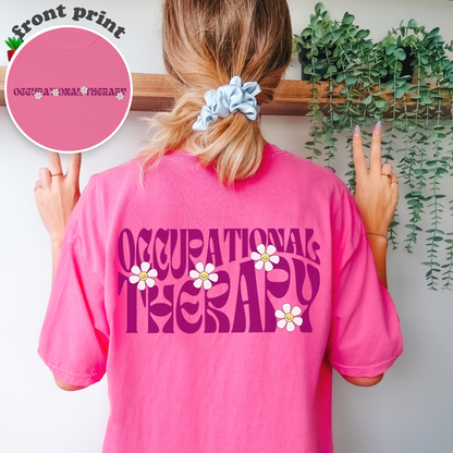 OT Retro Daisy Comfort Colors T-Shirt | Front and Back Print