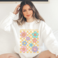 Speech Distressed Retro Daisy Crewneck Sweatshirt