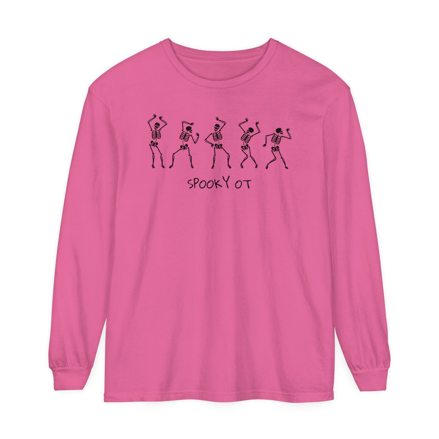 Spooky OT Skeletons Long Sleeve Comfort Colors T-Shirt