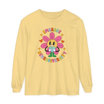 Embrace Neurodiversity Long Sleeve Comfort Colors T-Shirt