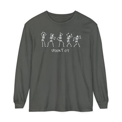 Spooky OT Skeletons Long Sleeve Comfort Colors T-Shirt