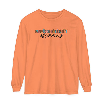 Neurodiversity Affirming Long Sleeve Comfort Colors T-Shirt
