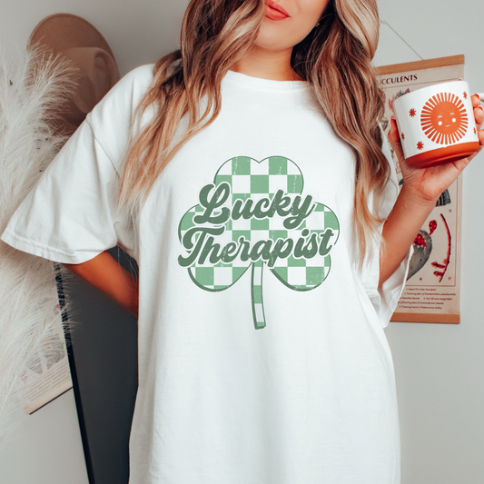 Lucky Therapist Distressed Comfort Colors T-Shirt