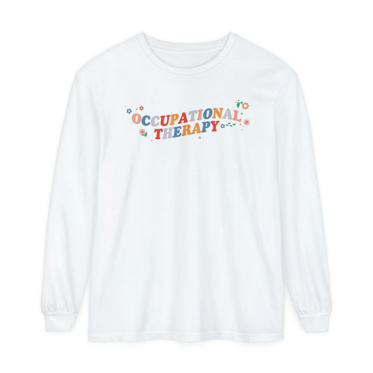 Occupational Therapy Flowers Long Sleeve Comfort Colors T-shirt