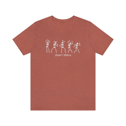 Spooky Speech Skeleton Jersey T-Shirt