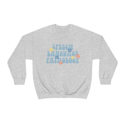 Speech Pathology Retro Flower Crewneck Sweatshirt