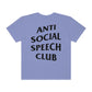 Antisocial Speech Club Comfort Colors T-Shirt | Front and Back Print