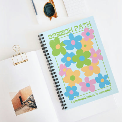 Speech Path Bright Floral Spiral Ruled Line Notebook
