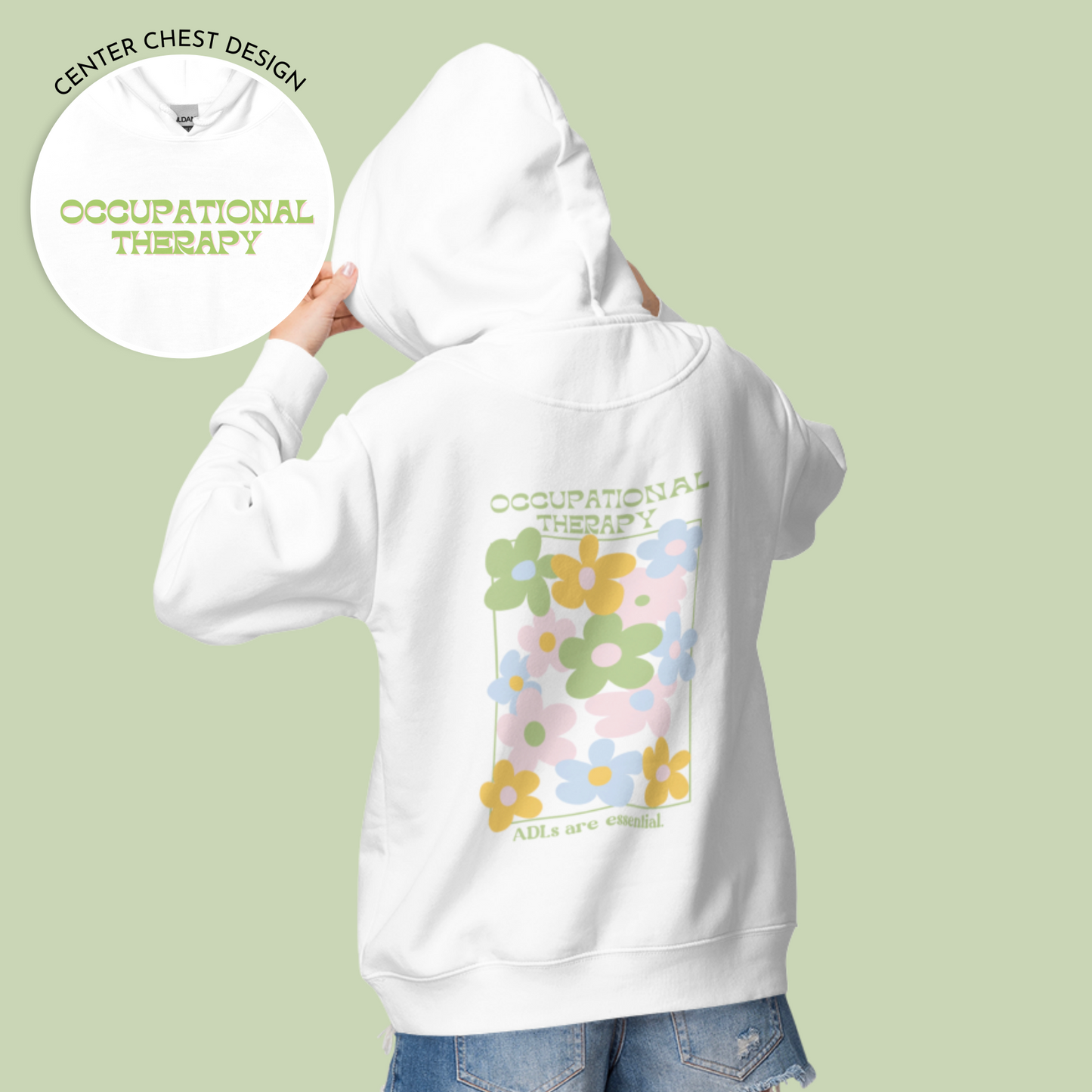 OT Floral Hoodie | Front and Back Print