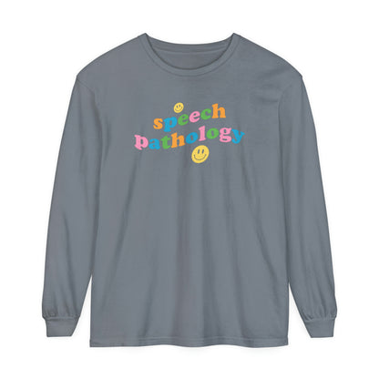 Speech Pathology Wavy Long Sleeve Comfort Colors T-Shirt