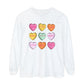 Speech Scope Candy Hearts Long Sleeve Comfort Colors T-Shirt