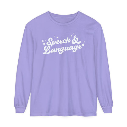 Speech & Language Stars Long Sleeve Comfort Colors T-Shirt
