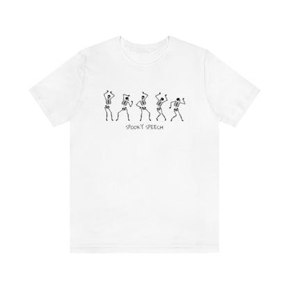 Spooky Speech Skeleton Jersey T-Shirt