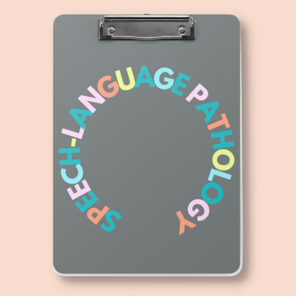 Speech Language Pathology Multicolored Letter Clipboard