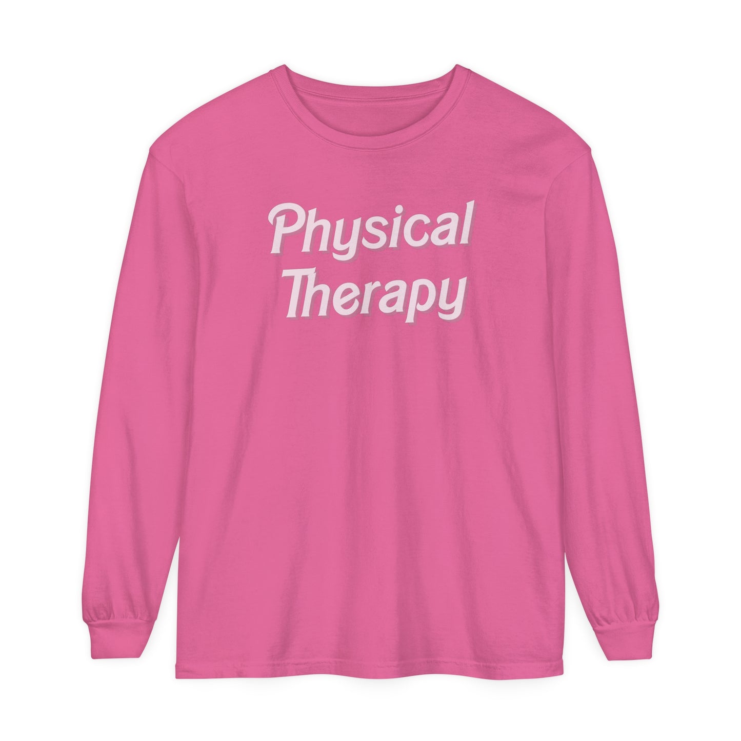 Pink Physical Therapy Long Sleeve Comfort Colors T-Shirt
