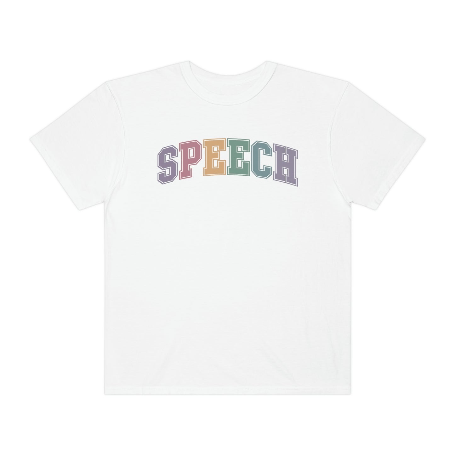 Pastel Varsity Speech Comfort Colors T-Shirt