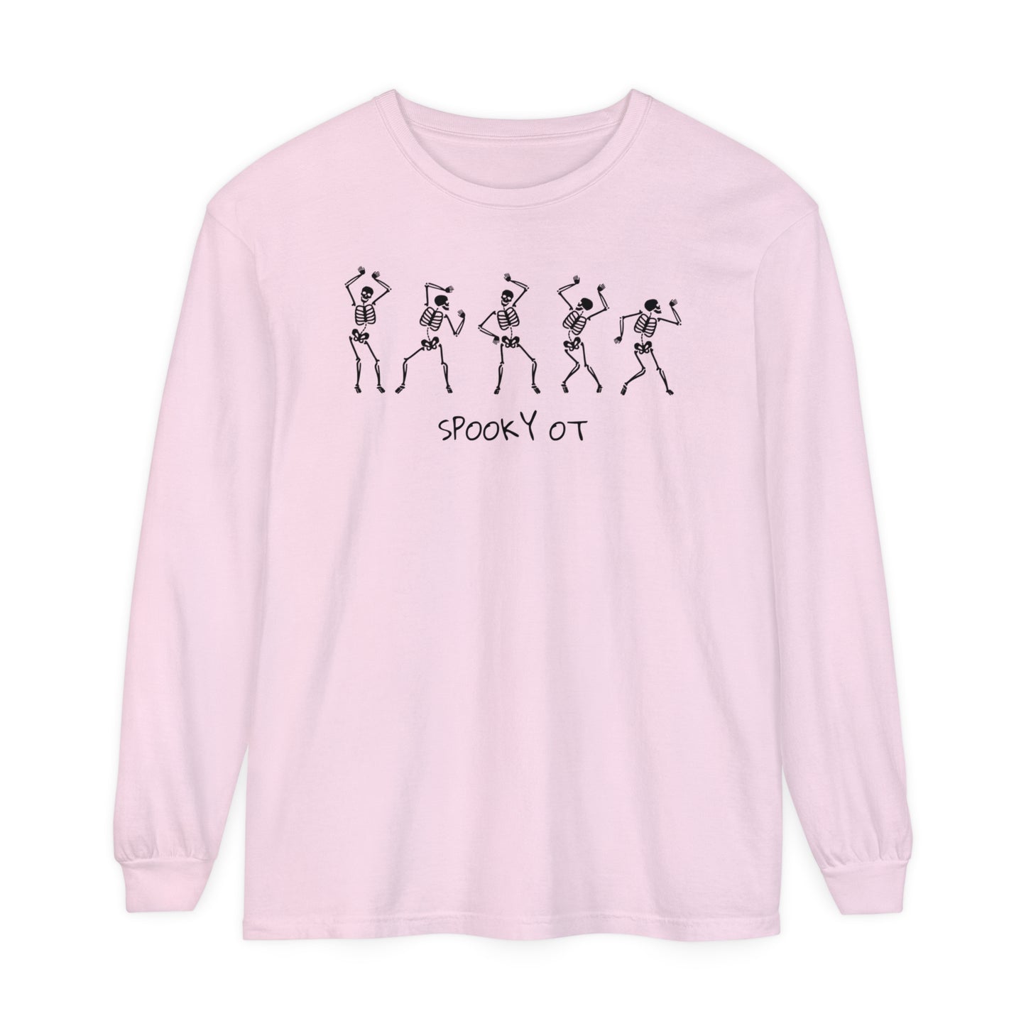 Spooky OT Skeletons Long Sleeve Comfort Colors T-Shirt