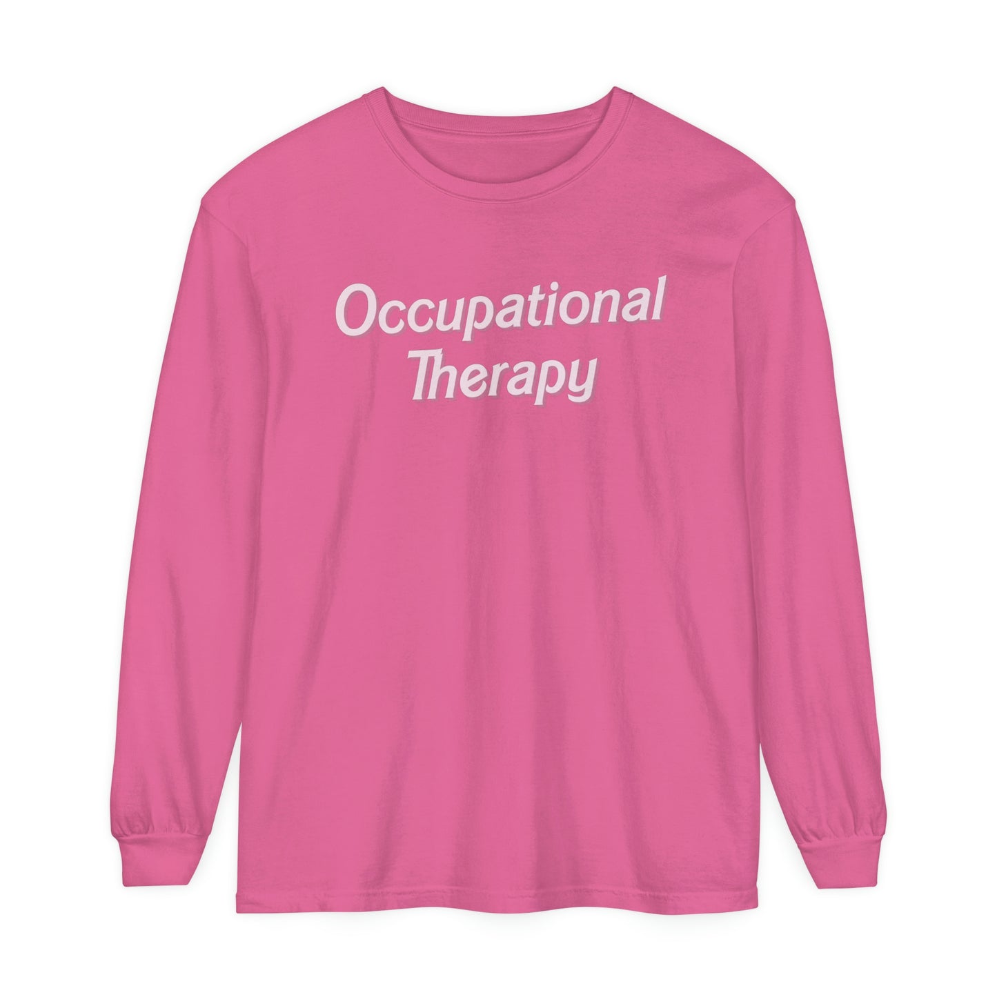 Pink Occupational Therapy Long Sleeve Comfort Colors T-Shirt