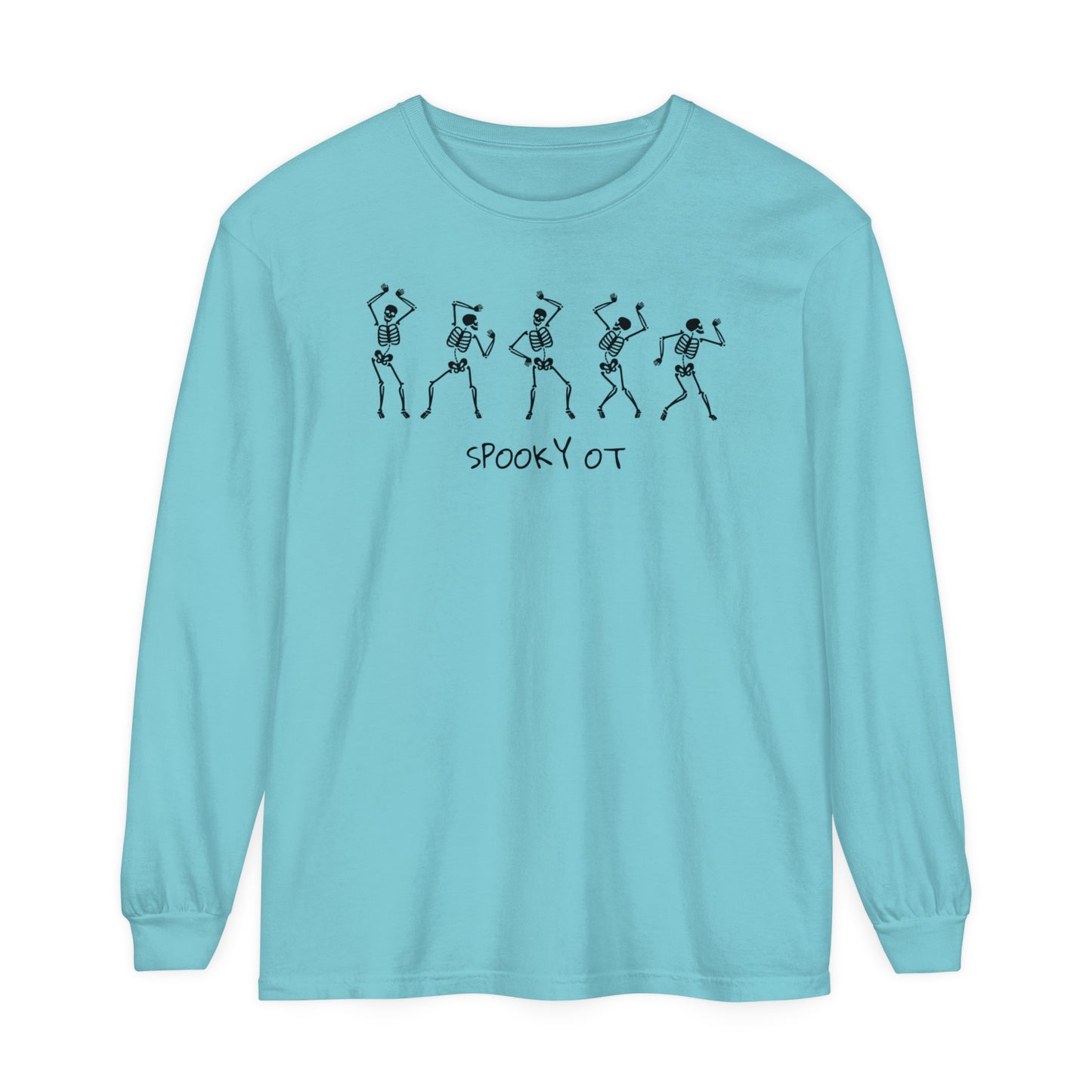 Spooky OT Skeletons Long Sleeve Comfort Colors T-Shirt