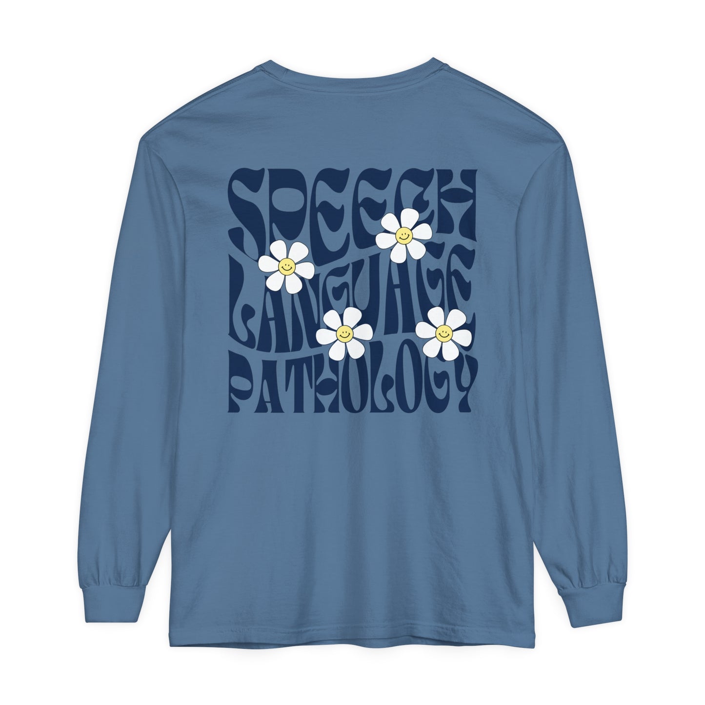 Speech Retro Daisy Long Sleeve Comfort Colors T-shirt