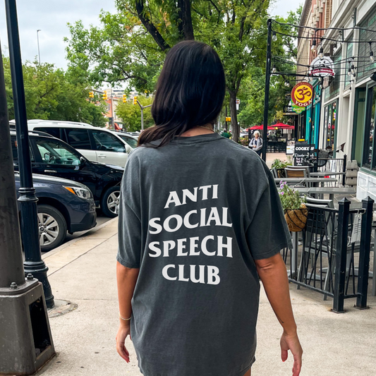 Antisocial Speech Club Comfort Colors T-Shirt | Front and Back Print