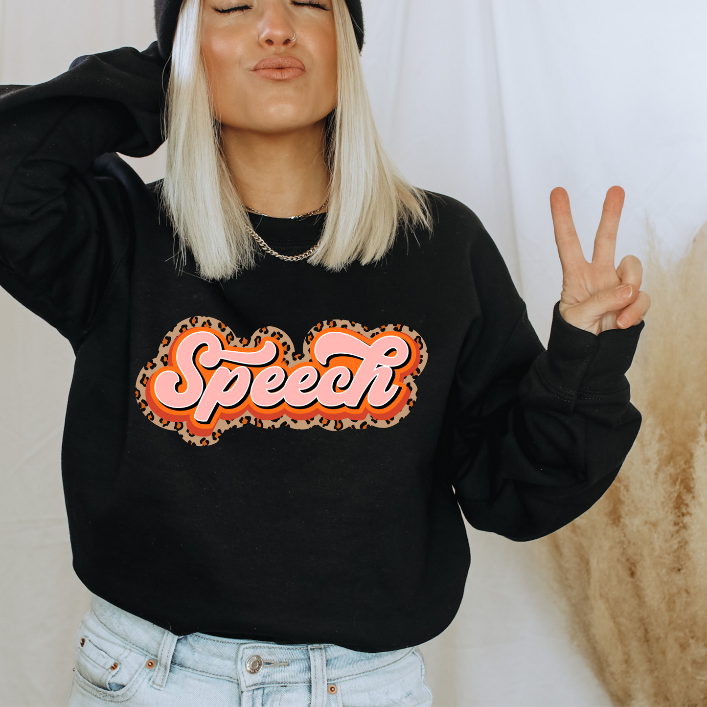 Cheetah Speech Crewneck Sweatshirt