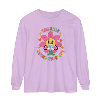 Embrace Neurodiversity Long Sleeve Comfort Colors T-Shirt