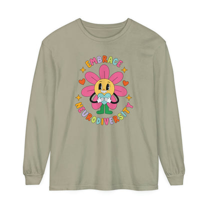 Embrace Neurodiversity Long Sleeve Comfort Colors T-Shirt