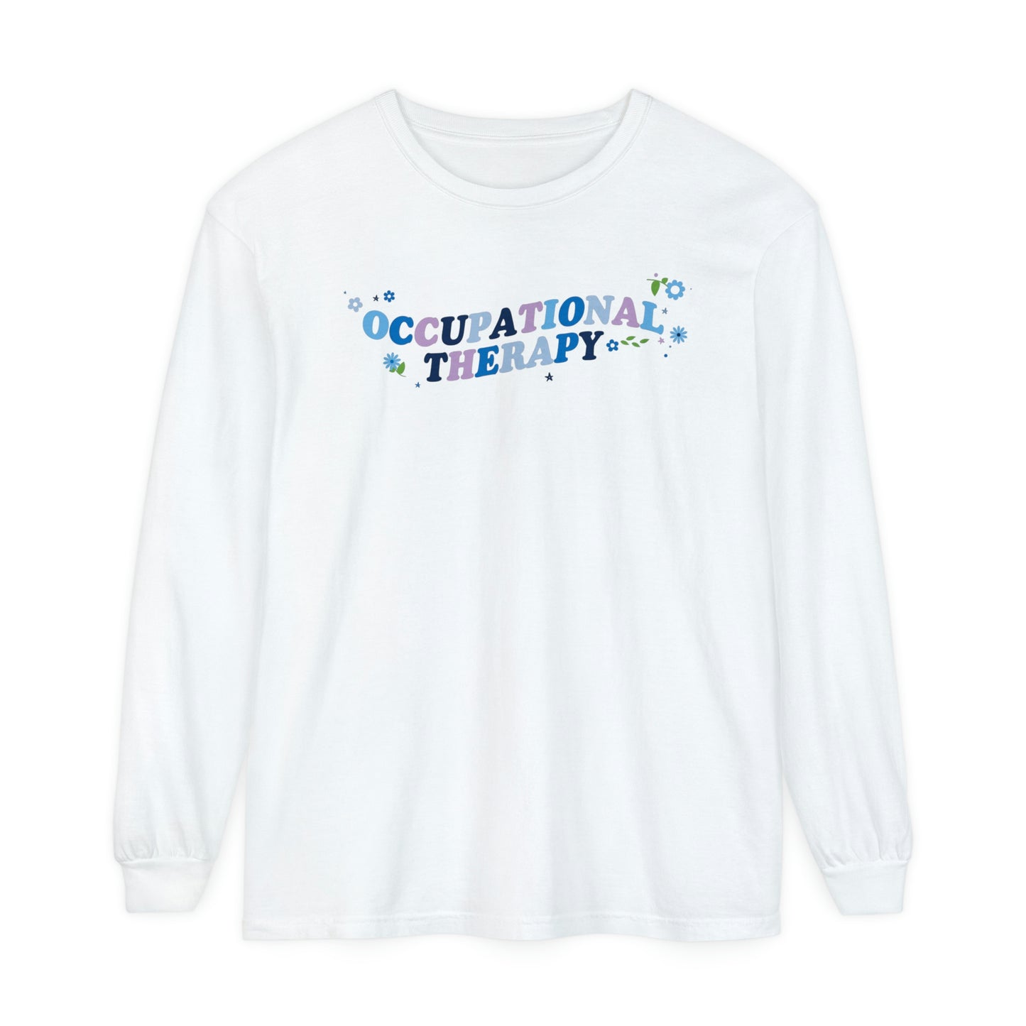 Occupational Therapy Flowers Long Sleeve Comfort Colors T-shirt