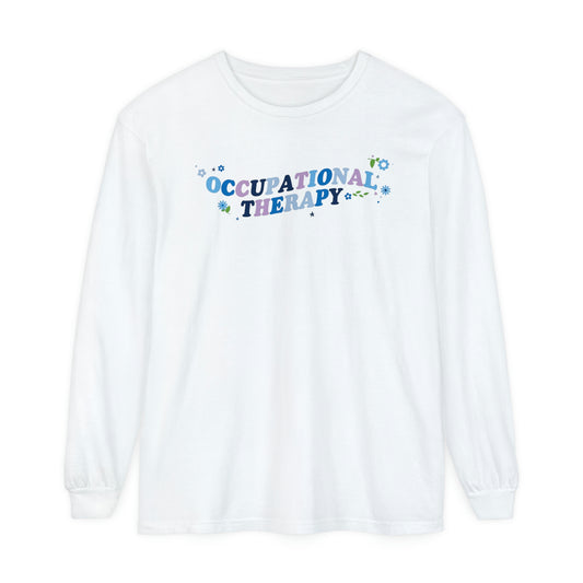 Occupational Therapy Flowers Long Sleeve Comfort Colors T-shirt
