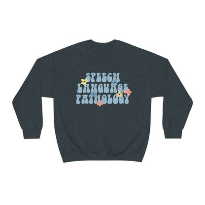 Speech Pathology Retro Flower Crewneck Sweatshirt