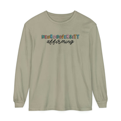 Neurodiversity Affirming Long Sleeve Comfort Colors T-Shirt