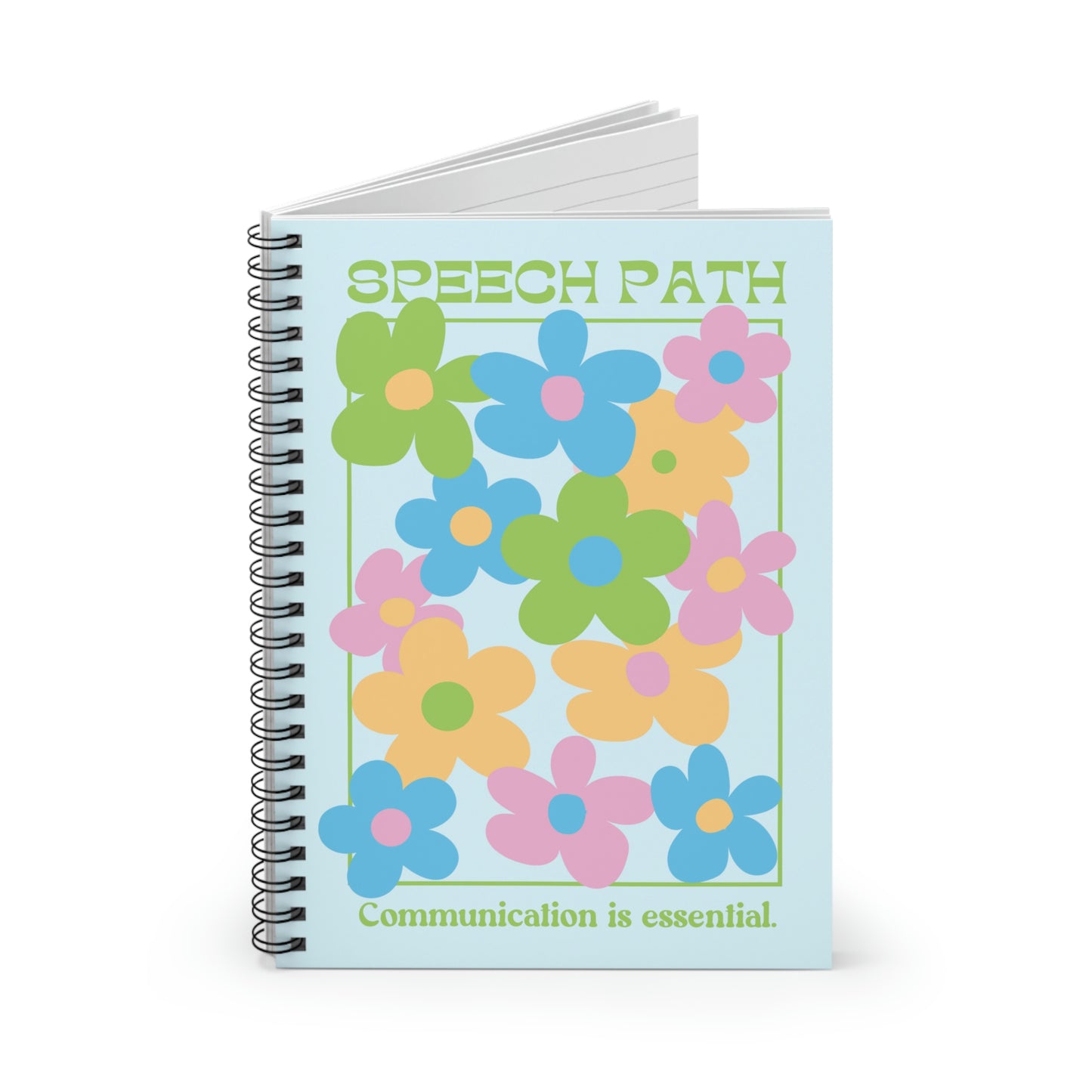 Speech Path Bright Floral Spiral Ruled Line Notebook