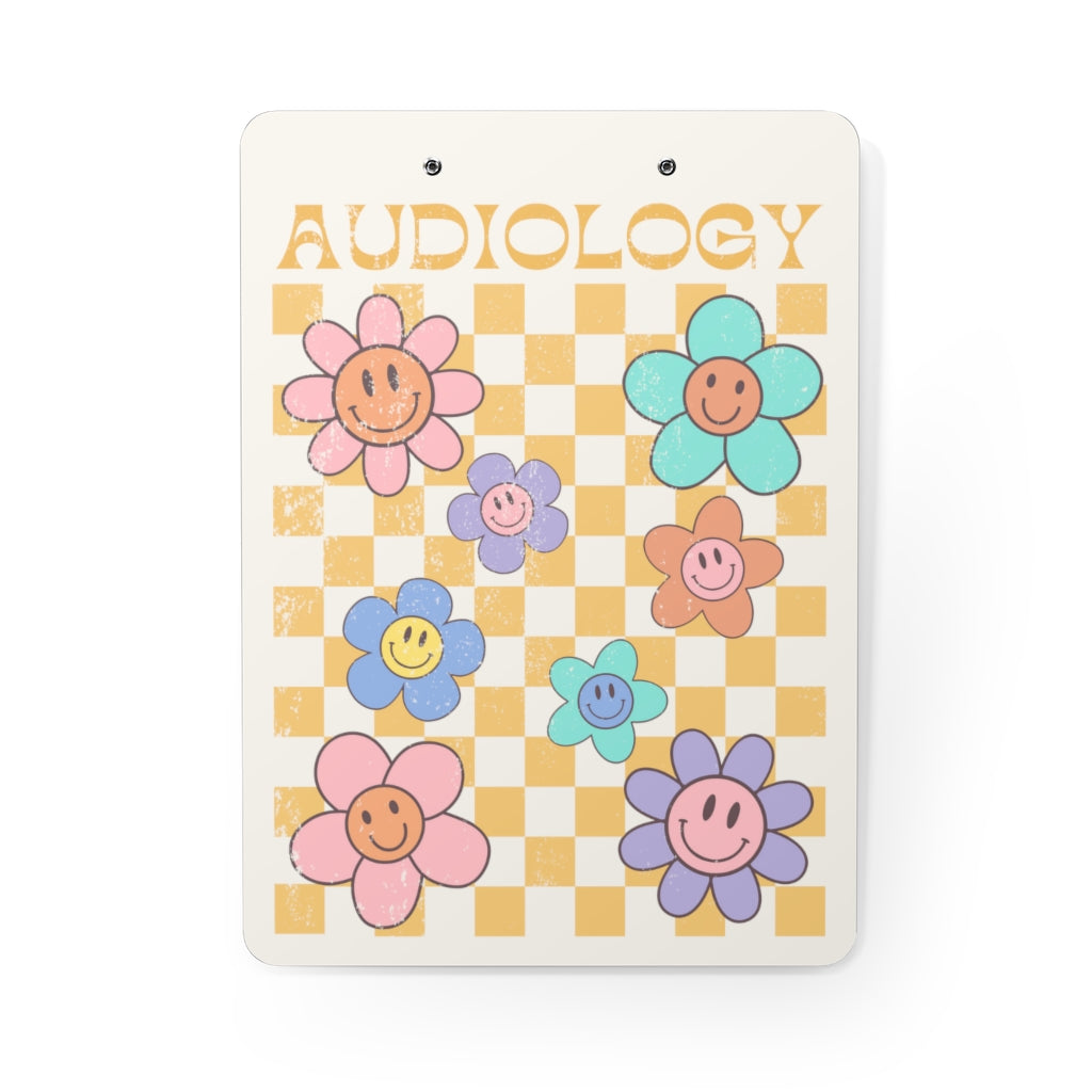 Audiology Distressed Retro Daisy Clipboard