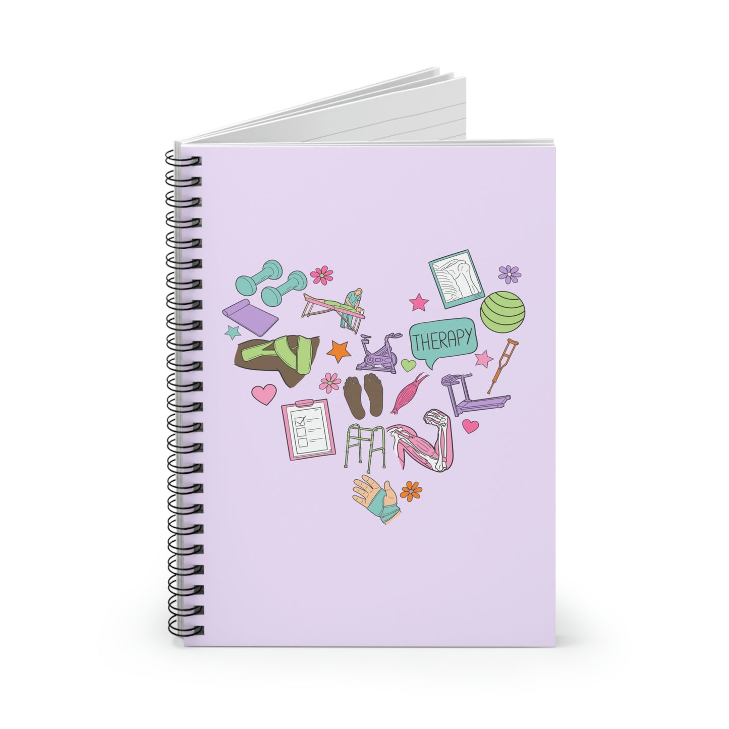 Physical Therapy Essentials Spiral Ruled Line Notebook
