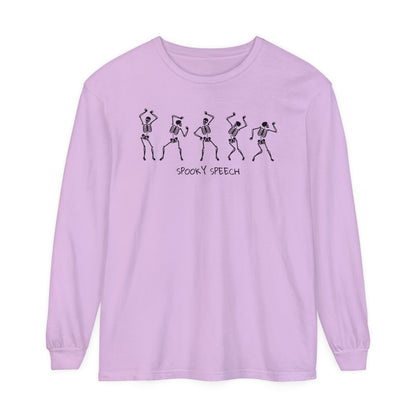 Spooky Speech Skeletons Long Sleeve Comfort Colors T-Shirt