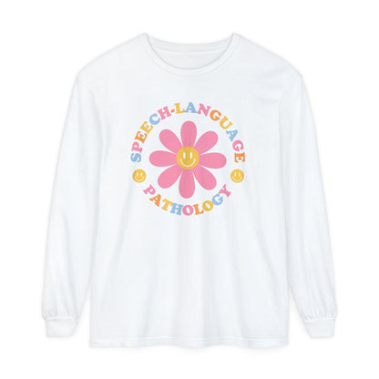 Speech Daisy Multicolored Long Sleeve Comfort Colors T-Shirt