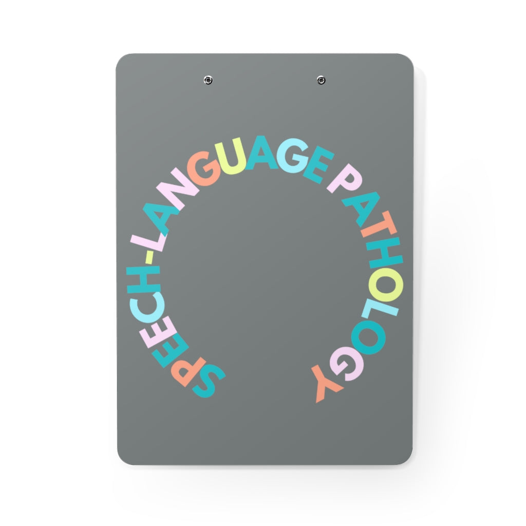 Speech Language Pathology Multicolored Letter Clipboard