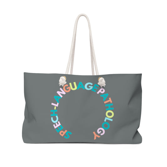 Speech Language Pathology Multicolored Letter Oversized Therapy Tote