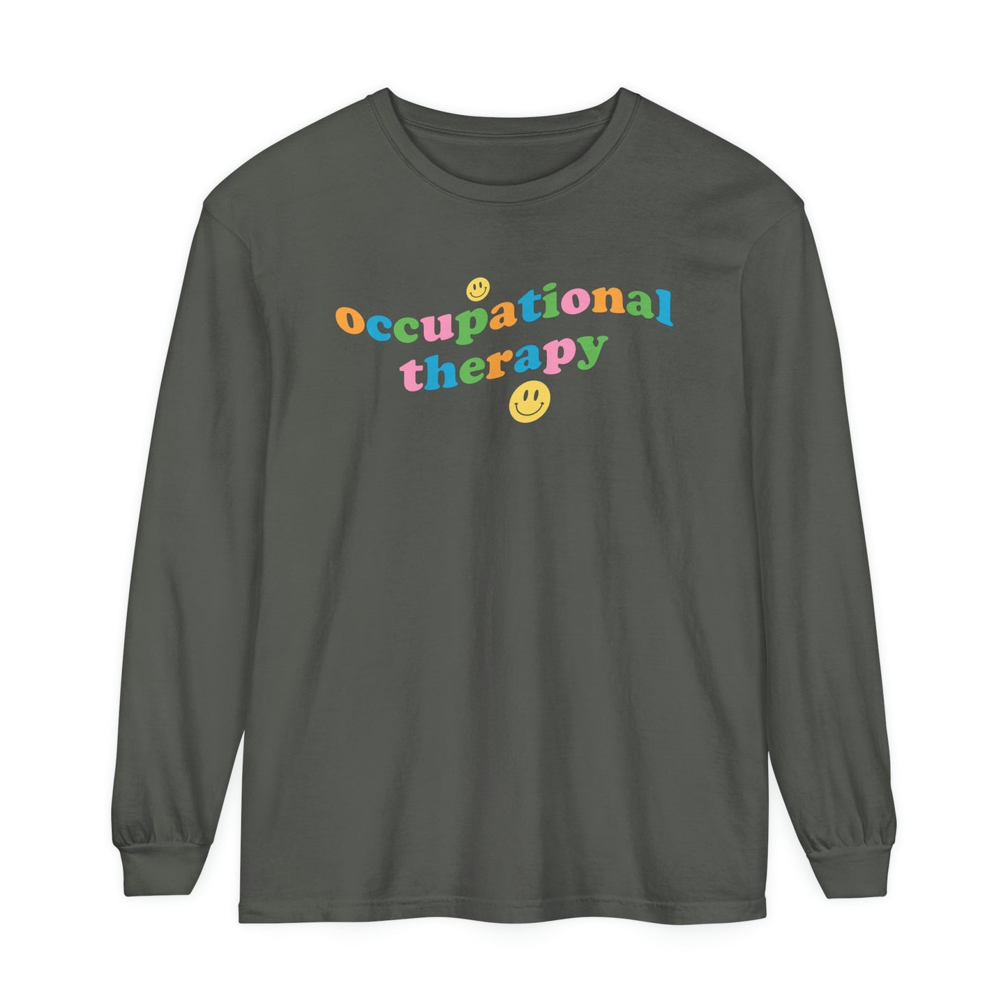 Occupational Therapy Wavy Long Sleeve Comfort Colors T-Shirt