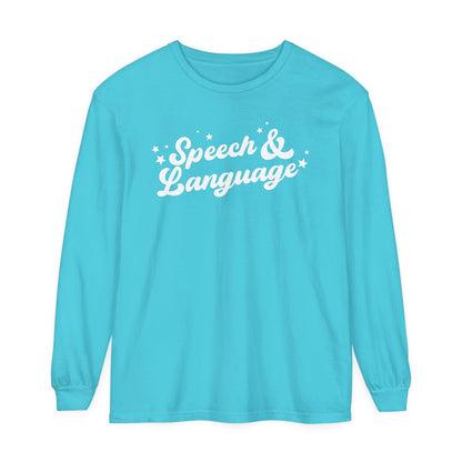 Speech & Language Stars Long Sleeve Comfort Colors T-Shirt