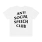 Antisocial Speech Club Comfort Colors T-Shirt | Front and Back Print