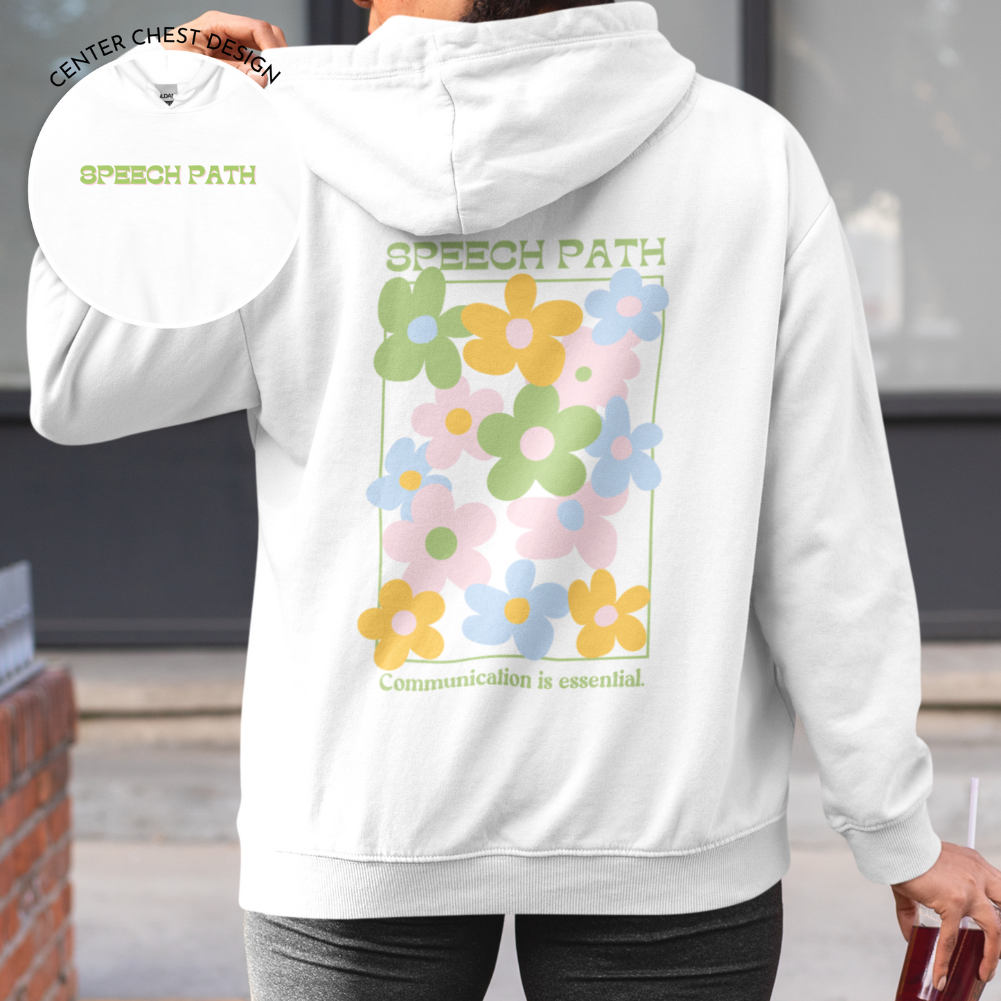 Speech Path Floral Hoodie | Front and Back Print