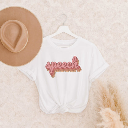Speech Script T-Shirt | Pink Script