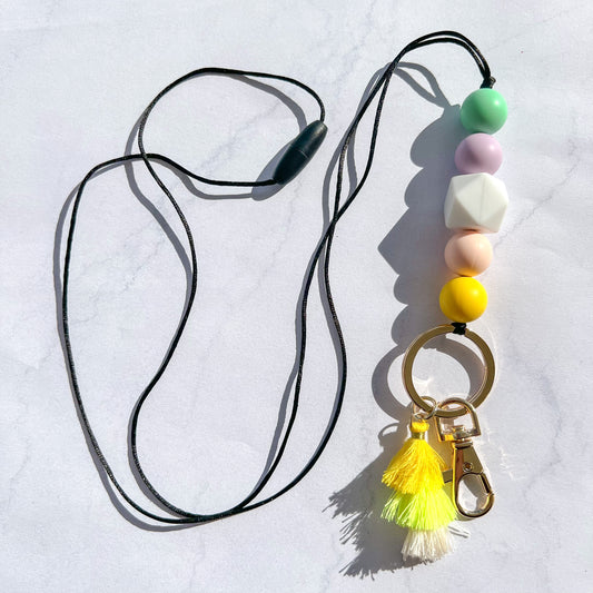 Pastel Silicone Bead Lanyard