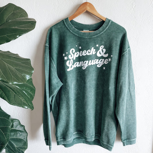 Speech & Language Green Corded Crew