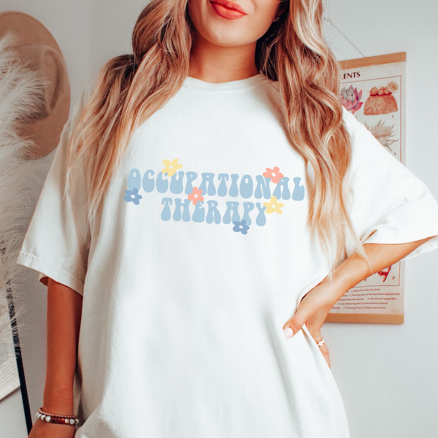 Occupational Therapy Retro Flower Comfort Colors T-Shirt