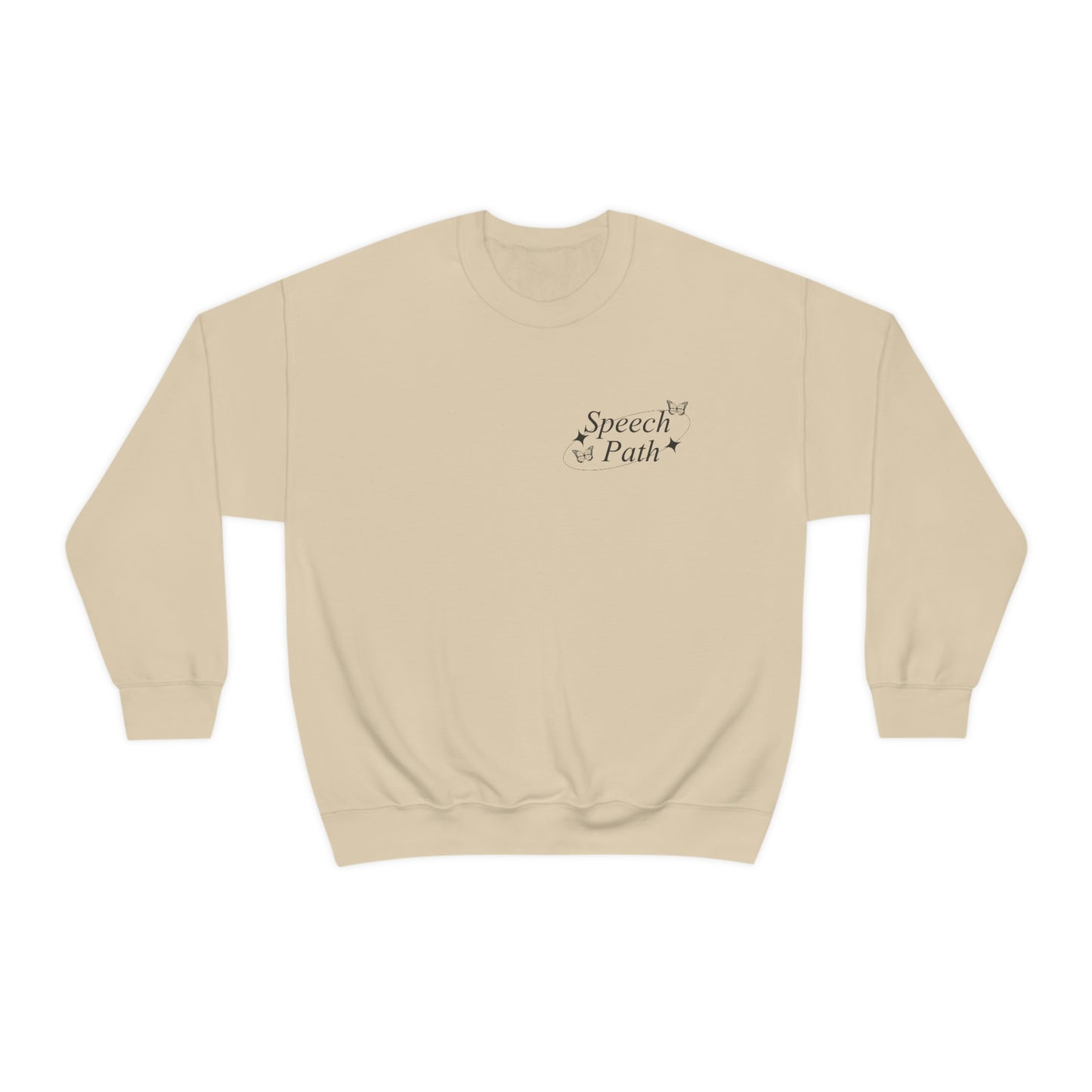 Speech Path Butterflies Crewneck Sweatshirt | Front and Back Print