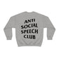 Antisocial Speech Club Crewneck Sweatshirt | Front and Back Print