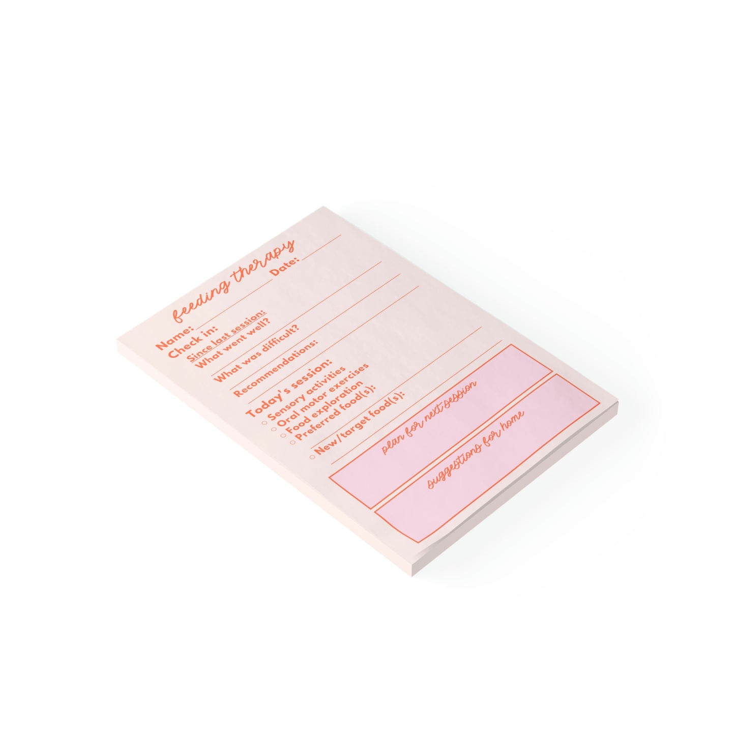 Feeding Therapy Post-it® Note Pads 4 x 6